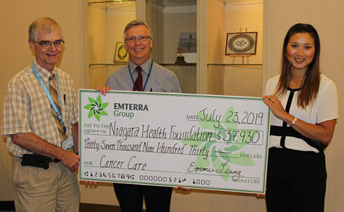 Emterra Environmental’s gifts to Niagara Health Foundation in support of the Walker Family Cancer Centre over eight years tops $300,000